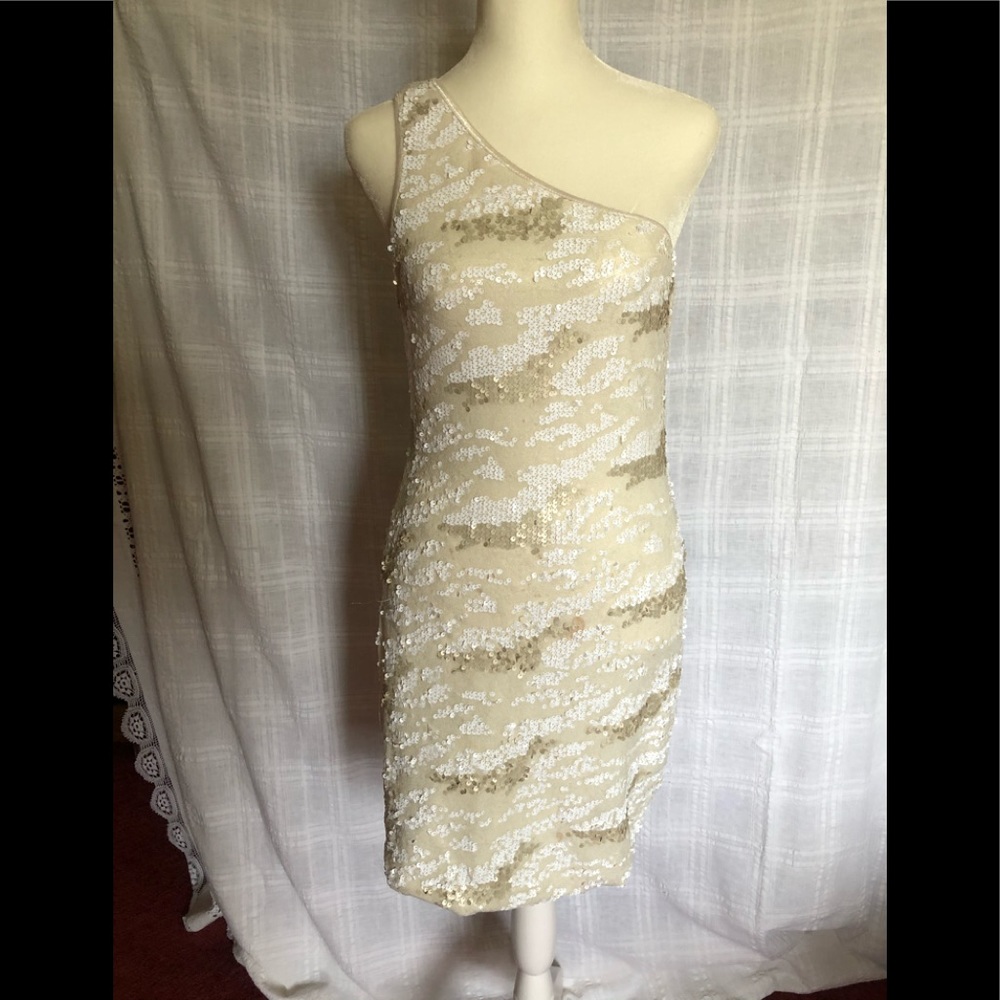 Aqua one shoulder sequin dress size medium